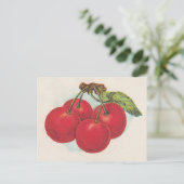 Rode kersen briefkaart (Staand voorkant)