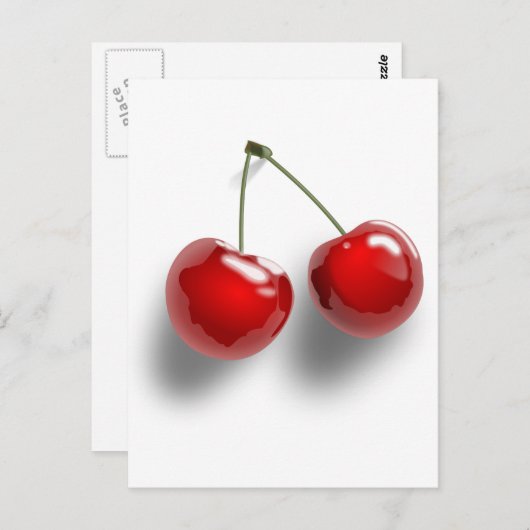 Rode kersen briefkaart (Voorkant / Achterkant)