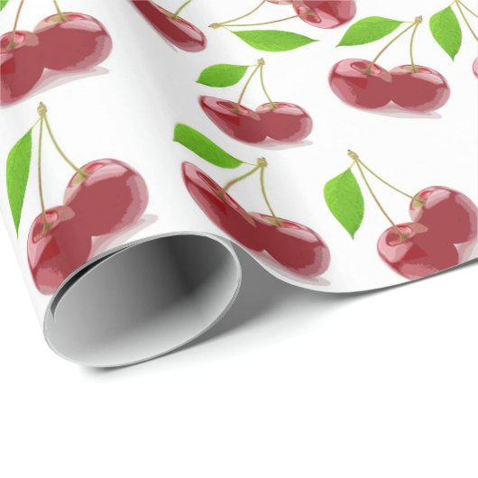  rode kersen cadeaupapier (Rol Hoek)