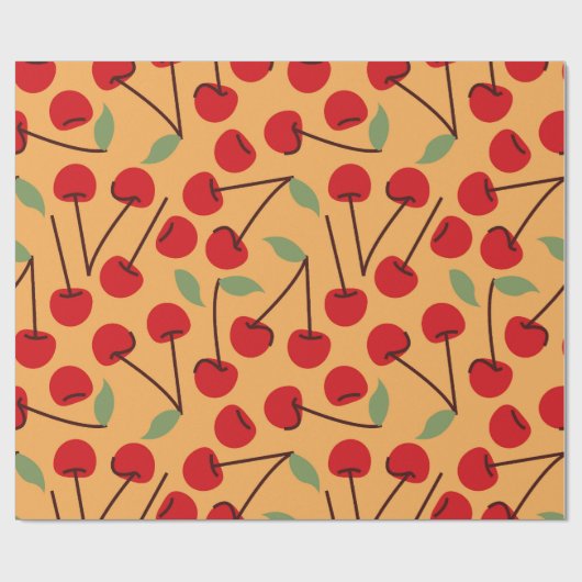 rode kersen cadeaupapier (Vlak)