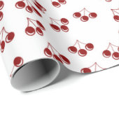 rode kersen cadeaupapier (Rol Hoek)