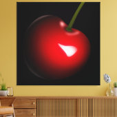 Rode Kersen Canvasprint - Jouw Kleur - Tekst Canvas Afdruk (Insitu (Woonkamer))