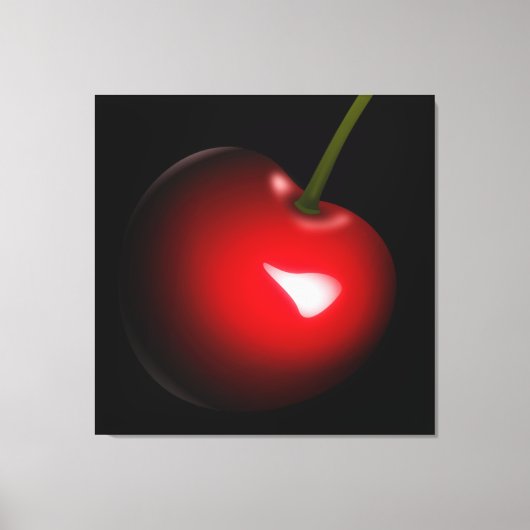 Rode Kersen Canvasprint - Jouw Kleur - Tekst Canvas Afdruk (Voorkant)