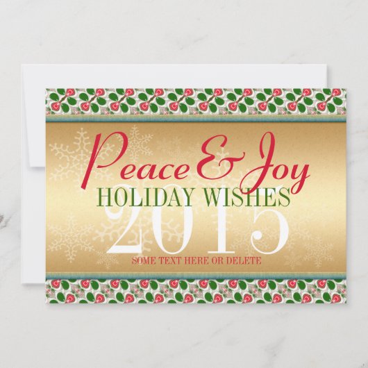 Rode kersen en Snowflake-kerstpatroonKaart Feestdagenkaart (Voorkant)