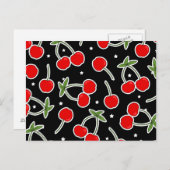 Rode kersen en staarten briefkaart (Voorkant / Achterkant)