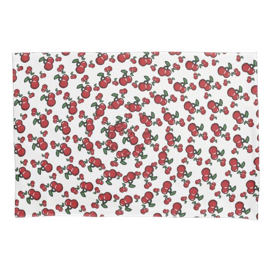 Rode kersen en witte (elke kleur) paarse vruchten kussensloop (Voorkant)