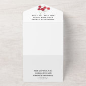 Rode kersen fruit elegante rustieke bruiloft all in one uitnodiging (Buitenkant)