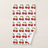 Rode kersen fruit gepersonaliseerde naam bad handdoek (Handdoek)