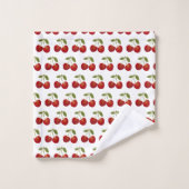 Rode kersen fruit gepersonaliseerde naam bad handdoek (Wasdoekje)