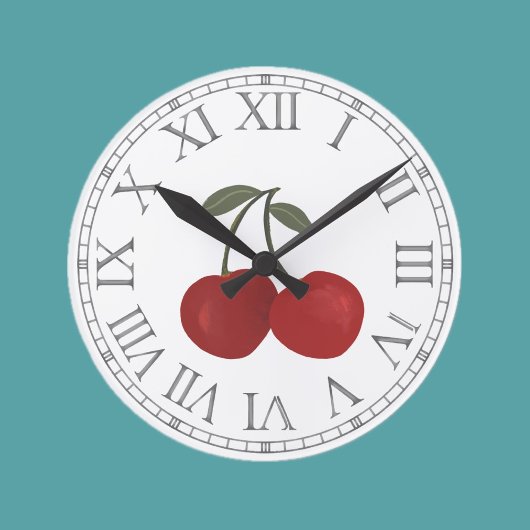 Rode Kersen Fruit Illustratie  Ronde Klok