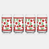 Rode kersen fruit overal patroon blikvorm glas (Voorkant)