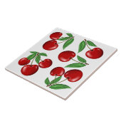 Rode Kersen Fruit Patroon Tegeltje (Zijkant)