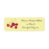 Rode kersen fruit retour adres bruiloft etiket (Voorkant)