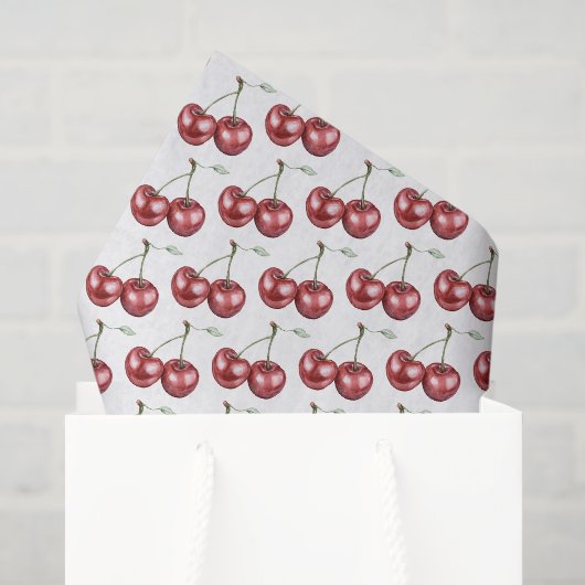Rode Kersen Fruit Verjaardag Tissuepapier (Cadeauzakje)