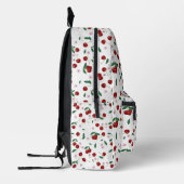 Rode Kersen Groen & Kersenbloesems Monogram Bedrukte Rugzak (Links)