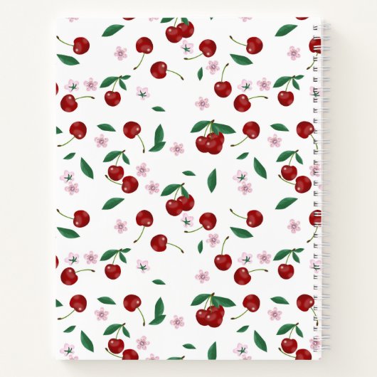 Rode kersen groen & kersenbloesems recept notitieboek (Achterkant)