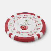 Rode Kersen Groene Bladeren Poker Chips (Enkel)