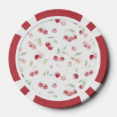 Rode Kersen Groene Bladeren Poker Chips (Achterkant)