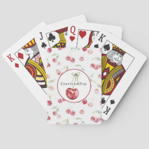 Rode Kersen Groene Bladeren Pokerkaarten