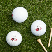 Rode Kersen Harten Golfballen (Insitu Gras)