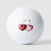 Rode Kersen Harten Golfballen (Voorkant)