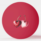 Rode Kersen Harten Pingpongbal (Voorkant)