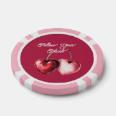 Rode Kersen Harten Poker Chips (Enkel)