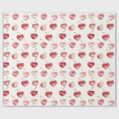Rode Kersen Harten Valentijnsdag Cadeaupapier (Vlak)