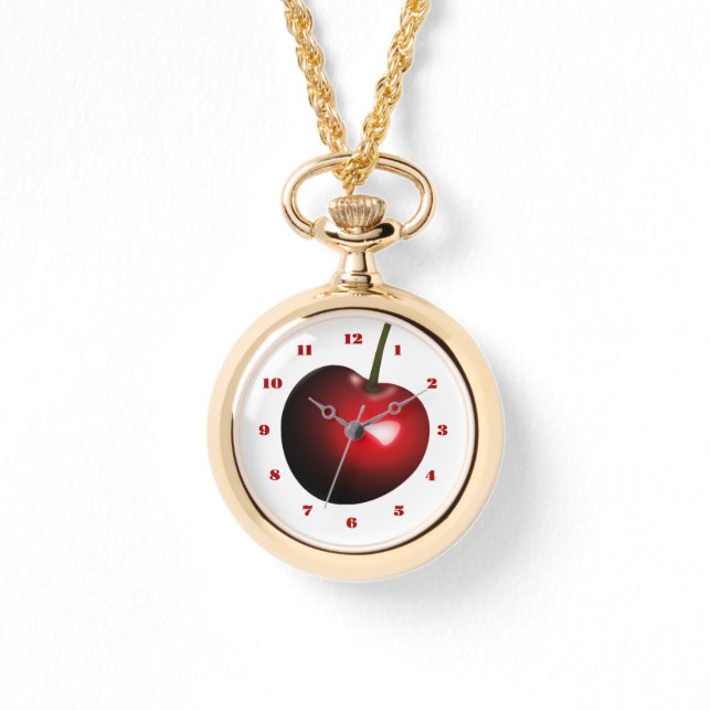 Rode Kersen Horloge Ketting (Voorkant)