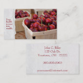 Rode kersen in de doos van de opbrengst visitekaartje (Voorkant / Achterkant)