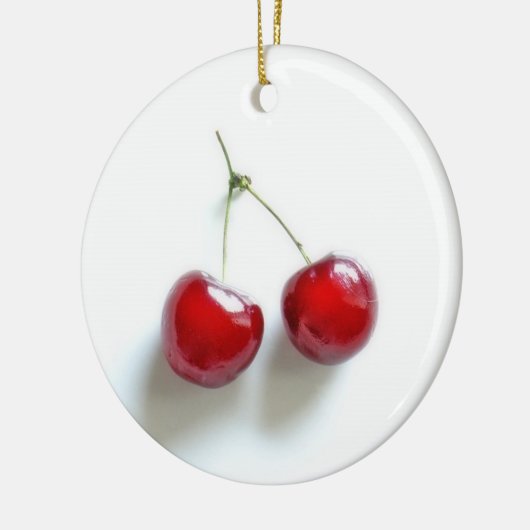 Rode kersen keramisch ornament (Links)