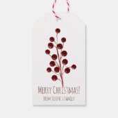 Rode kersen kerstmis cadeaulabel (Achterkant)