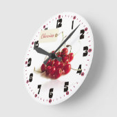 Rode kersen met Label klok (Hoek)