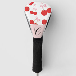 Rode Kersen met Roze Bow Coquette Cottage Chic Golfheadcover