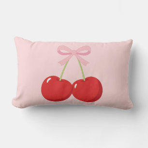 Rode kersen met roze lint Coquette Cottage Chic Kussen