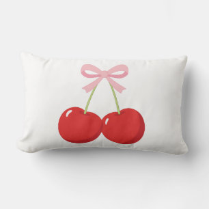 Rode kersen met roze lint Coquette Cottage Chic Kussen