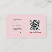 Rode kersen met roze strik Coquette Boutique Visitekaartje (Achterkant)