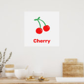 Rode kersen met woorden poster (Keuken)