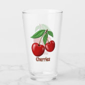 Rode kersen ontwerp gepersonaliseerd glas (Achterkant)