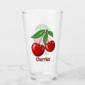 Rode kersen ontwerp gepersonaliseerd glas (Voorkant)