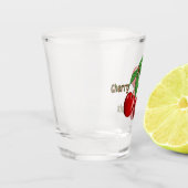 Rode kersen ontwerp gepersonaliseerd shot glas (Links)