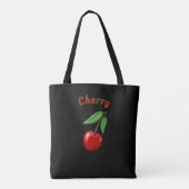 Rode Kersen Ontwerp Gepersonaliseerd Tote Bag (Achterkant)