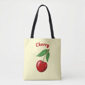 Rode Kersen Ontwerp Gepersonaliseerd Tote Bag (Voorkant)