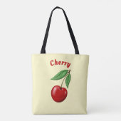 Rode Kersen Ontwerp Gepersonaliseerd Tote Bag (Achterkant)