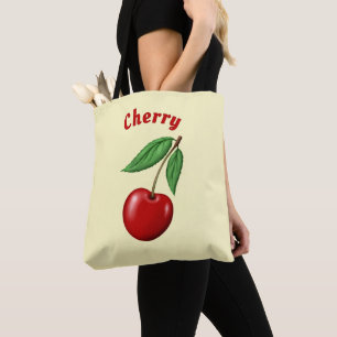 Rode Kersen Ontwerp Gepersonaliseerd Tote Bag