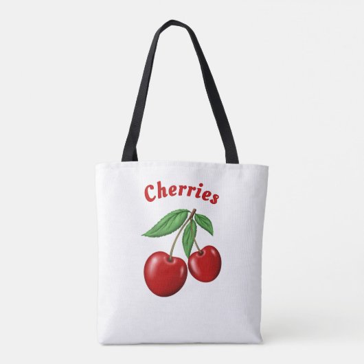 Rode kersen ontwerp gepersonaliseerd tote bag (Achterkant)
