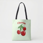 Rode Kersen Ontwerp op Maat Tote Bag (Voorkant)