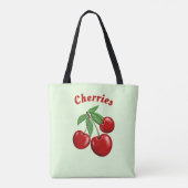 Rode Kersen Ontwerp op Maat Tote Bag (Achterkant)