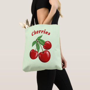 Rode Kersen Ontwerp op Maat Tote Bag