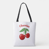 Rode Kersen Ontwerp op Maat Tote Bag (Achterkant)